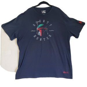 RARE Boba Fett Under Armour Star Wars T Shirt Mens Sz 3XL Black Bounty Hunter